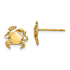 14k Yellow Gold Crab Earrings 3/8in