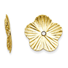 14kt Yelow Gold Textured Flower Earring Jackets