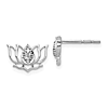 14k White Gold .04 ct tw Diamond Lotus Flower Earrings