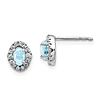 14k White Gold 0.6 ct tw Cabochon Aquamarine Earrings with Diamonds