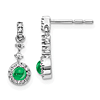 14k White Gold 0.9 ct tw Cabochon Emerald and Diamond Earrings