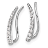14k White Gold Slender 0.15 ct tw Diamond Ear Climber Earrings