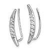 14k White Gold .22 ct tw Diamond Crescent Ear Climber Earrings