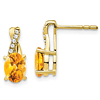 10k Yellow Gold 1.5 ct tw Oval Citrine and Diamond Earrings