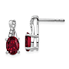 14k White Gold 1.5 ct tw Oval Ruby Earrings with Diamonds