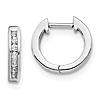 14k White Gold 1/10 ct tw Diamond Hoop Earrings 3/8in