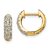 10k Yellow Gold 0.50 ct tw Diamond Huggie Hoop Earrings 1/2in