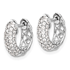 14k White Gold 3/4 ct tw Diamond Huggie Hoop Earrings 1/2in