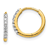 14k Yellow Gold 0.14 ct tw Lab Grown Diamond Hinged Huggie Hoop Earrings