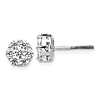 14k White Gold 1 ct tw Diamond Cluster Screwback Earrings