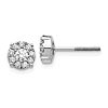 14k White Gold 1/2 ct tw Diamond Cluster Screwback Earrings