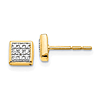 14k Yellow Gold .09 ct tw Diamond Square Cluster Earrings