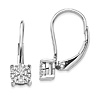 14k White Gold 0.15 ct tw Lab Grown Diamond Cluster Leverback Earrings
