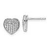 14k White Gold 1/3 ct tw Diamond Heart Stud Earrings