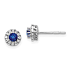 14k White Gold 0.4 ct tw Sapphire and Diamond Halo Earrings