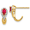 14kt Yellow Gold 2/3 ct Ruby Drop Earrings with Diamonds