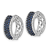 14k White Gold 2/3 ct tw Sapphire Huggie Hoop Earrings with Diamonds