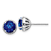 14k White Gold 2.3 ct Sapphire Earrings with Diamonds