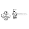 14k White Gold 1 ct tw Lab Grown Diamond Floral Bloom Earrings