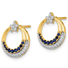 14k Yellow Gold Moon and Star Sapphire Earrings with Diamonds