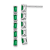 14k White Gold 2.4 ct tw Emerald 5-stone Dangle Bar Earrings