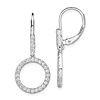 14k White Gold 0.5 ct tw Lab Grown Diamond Circle  Leverback Earrings