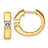 14k Yellow Gold 1/3 ct tw Lab Grown Diamond Solitaire Hoop Earrings