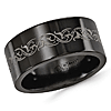 Edward Mirell 10mm Black Titanium Rain Ring with Flat Center
