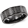 Edward Mirell 8mm Black Titanium Ring with Lasered Scroll Design