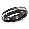Edward Mirell 6mm Black Titanium Ring Argentium Sterling Silver Inlay