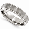Edward Mirell Titanium 6mm Brushed Ring with Ribbed Texture