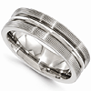 Edward Mirell Titanium 7mm Textured Ring with Raised Center