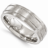 Edward Mirell Titanium 7mm Brushed Ring with Grooves