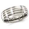 Edward Mirell 7mm Titanium Ring with Argentium Sterling Silver Inlays