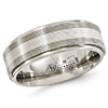 Edward Mirell 7.5mm Titanium Ring with Sterling Silver and Fine Lines