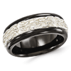Edward Mirell 9mm Black Titanium Tribal Ring with Sterling Silver