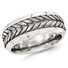 Edward Mirell 9mm Stainless Steel Ring with Wheat Titanium Inlay