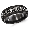 Edward Mirell 9mm Black Titanium Ring with Convex  Weave