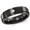Edward Mirell Black Titanium Ring with .03 ct Diamond