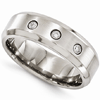 Edward Mirell Titanium 7mm Ring with Three Diamonds