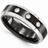 Edward Mirell Black Titanium 7mm Ring with Three Diamonds