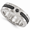 Edward Mirell Titanium 7mm Ring with Cable and Black Spinel