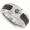 Edward Mirell Titanium 8mm Ring with Cables and Black Spinel