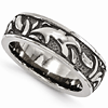 Edward Mirell Gray Cast Titanium 7mm Ring with Tribal Design