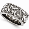 Edward Mirell Gray Cast Titanium 11mm Ring with Tribal Design