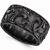 Edward Mirell Black Cast Titanium 11mm Ring with Tribal Design