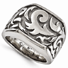 Edward Mirell Gray Cast Titanium Signet Ring with Tribal Design