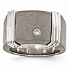 Edward Mirell Titanium & Argentium Sterling Silver Diamond Signet Ring