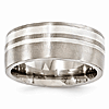 Edward Mirell 9mm Titanium and Sterling Silver Wellington Ring