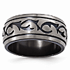 Edward Mirell 10mm Black Titanium Ring with Tribal Design